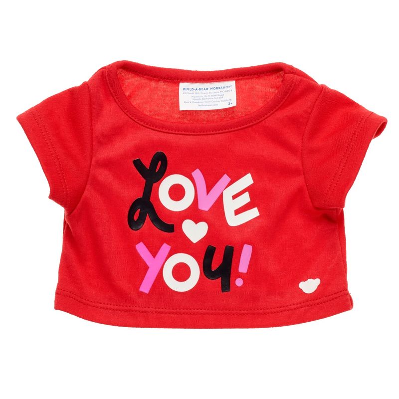 BUILD A BEAR - POLERA CON LETRAS NEGRAS LOVE YOU BUILD-A-BEAR