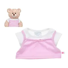 BUILD A BEAR - POLERA BLANCA CON ROSA BUILD-A-BEAR
