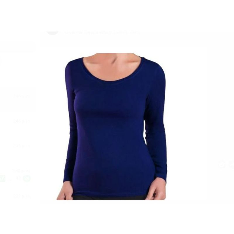 OEM - Polera Mujer Cuello Redondo Camiseta Primera Capa Azul Oscuro XL2XL