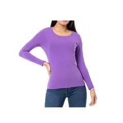 OEM - Polera Mujer Cuello Redondo Camiseta Primera Capa lila LXXL
