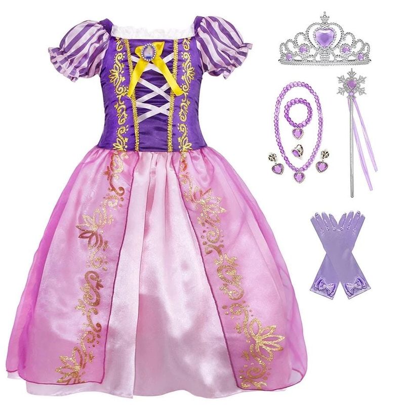 GENERICO - DISFRAZ NIÑA VESTIDO PRINCESA CON ACCESORIOS T 8