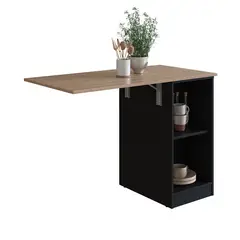 DF HOME - Mesa desplegable de cocina Emovell Negro Madera B101088