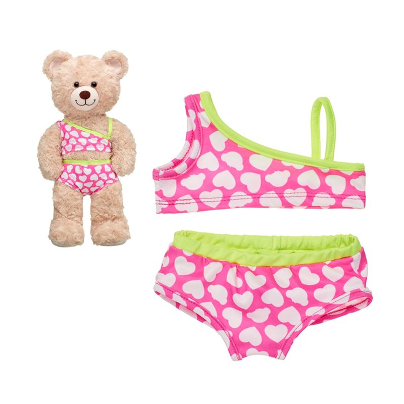 BUILD A BEAR - Bikini rosa Build a Bear con borde fluor para peluche