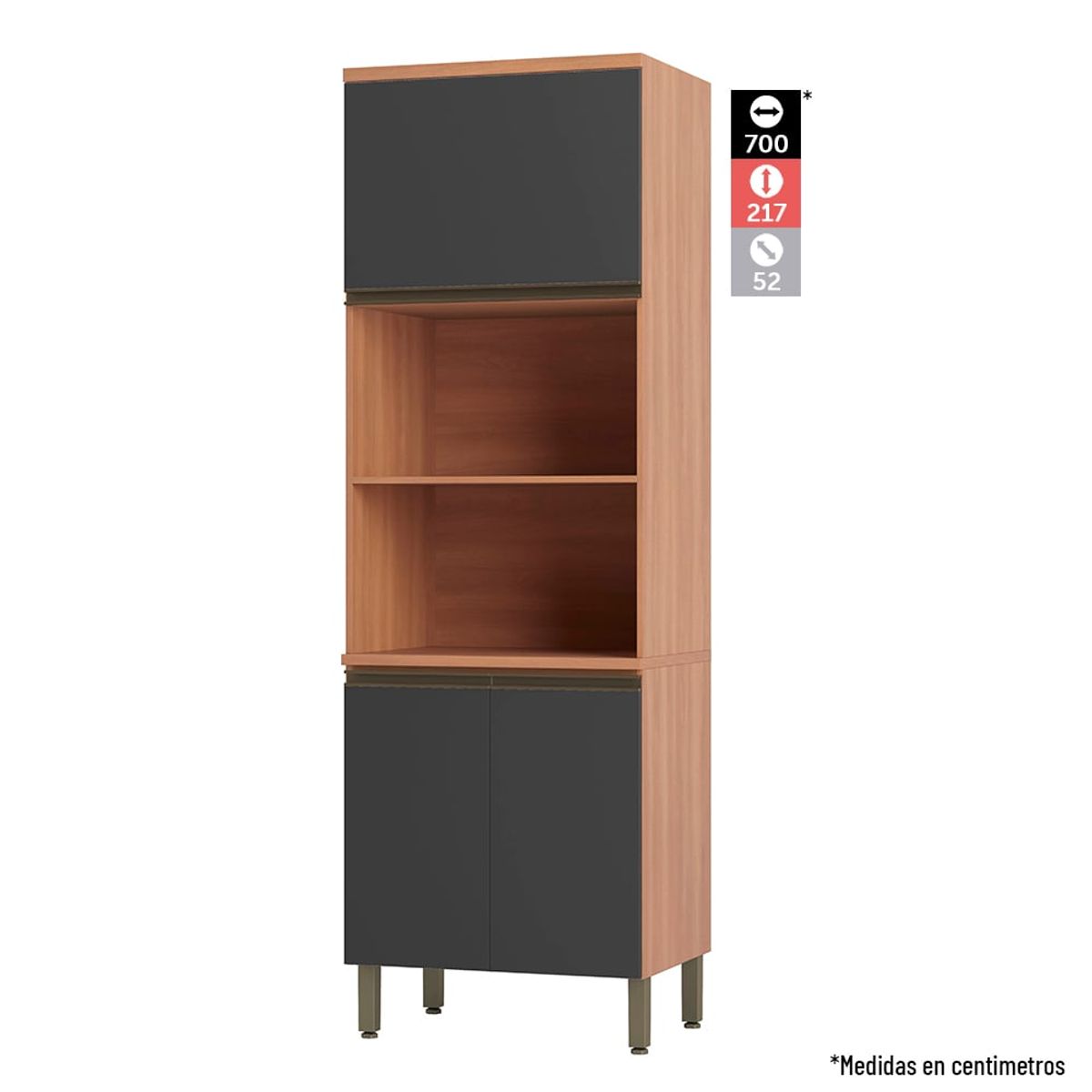 ROCA - Despensero de cocina Macadamia 3P Canela- grafito