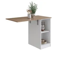 DF HOME - Mesa desplegable de cocina Emovell Blanco Madera B10187