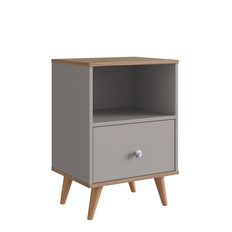 DF HOME - Velador Nórdico Gris Miel 1 Cajón