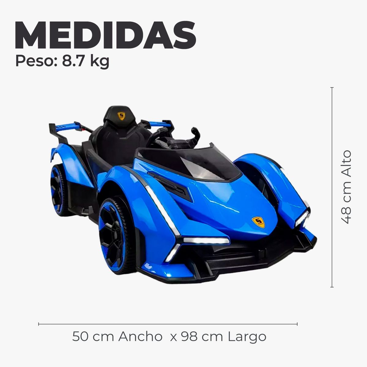ALPHA - Auto Electrico para Niños Con Control Remoto Luces y Sonido