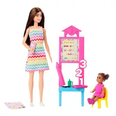 BARBIE - SET DE PROFESIONES CON MUÑECA SORPRESA - PROFESORA