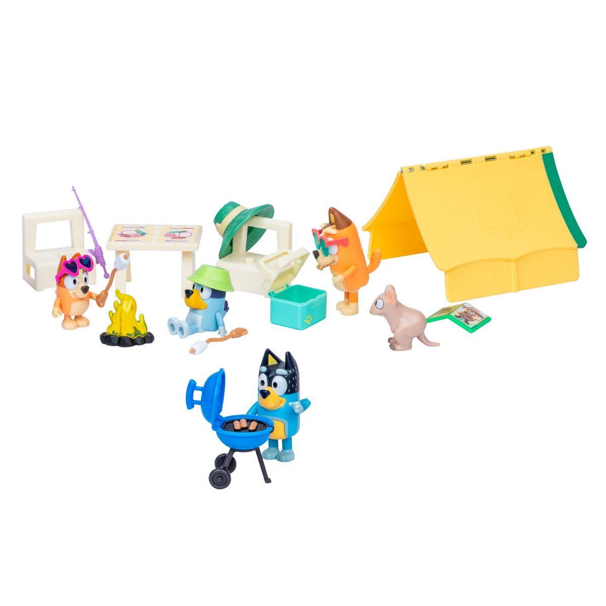 BLUEY - Playset figuras Bluey Campamento con accesorios