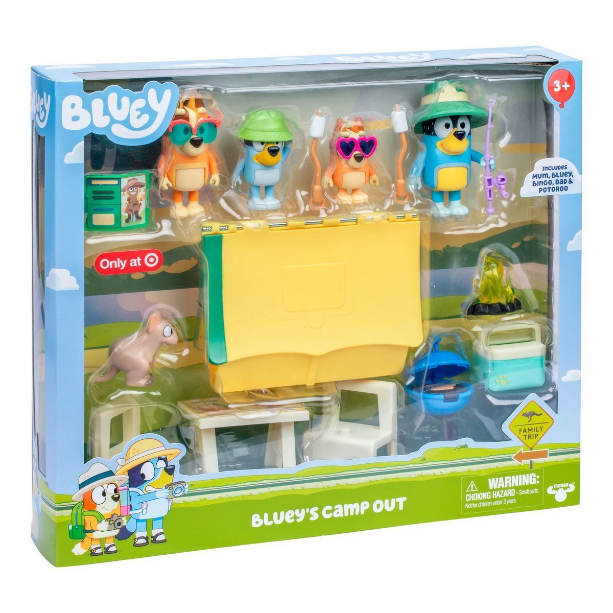 BLUEY - Playset figuras Bluey Campamento con accesorios