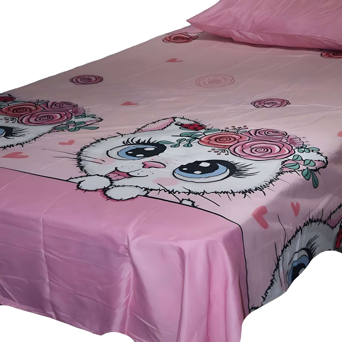 GENERICO - SABANA INFANTIL PLAZA Y MEDIA GATITO NIÑA