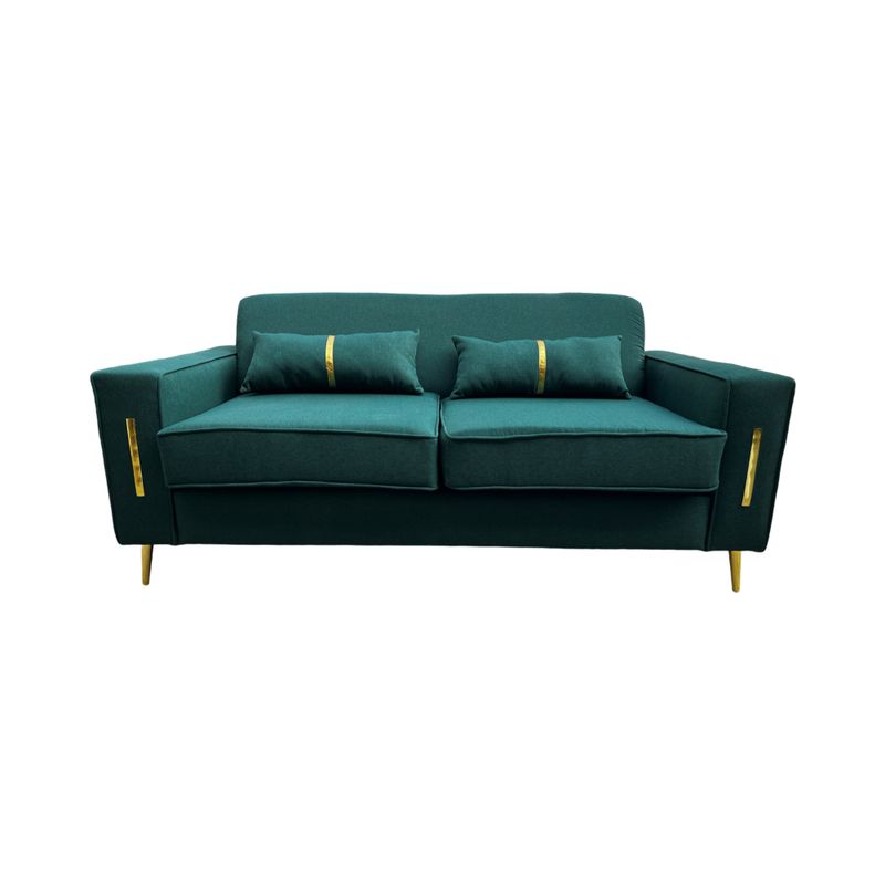 MUEBLES NEW - SOFA PARIS DOS CUERPOS VERDE ESMERALDA LINO