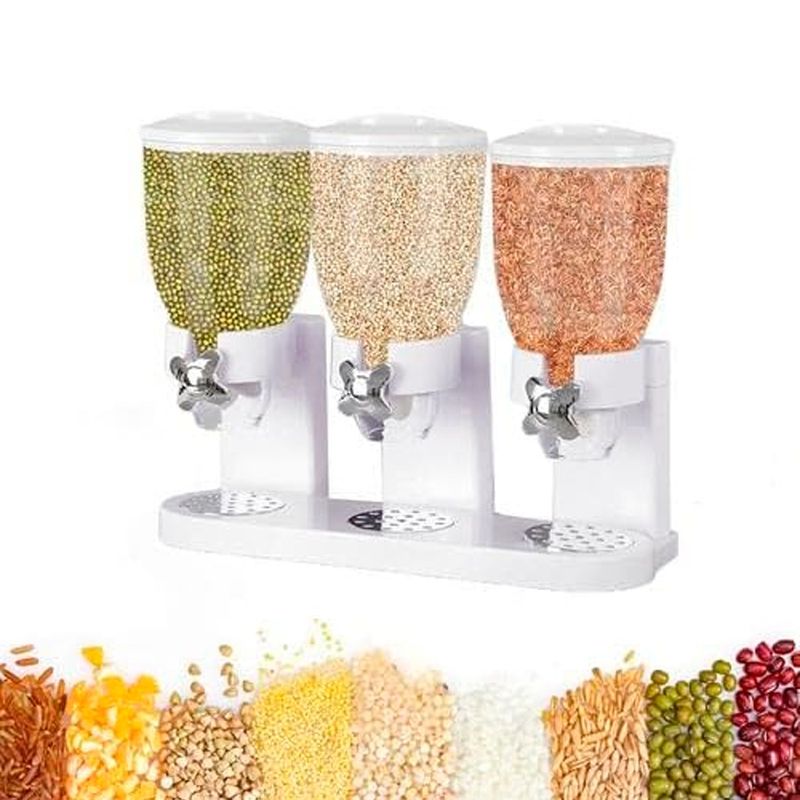 GENERICO - Contenedor De Mesa Dispensador Triple De Alimentos Secos Y Cereales