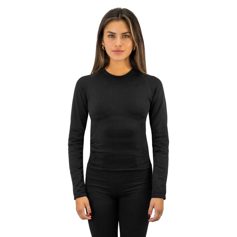 HARDWORK - Primera capa HW Patagonia Spandex Negro Camiseta Mujer