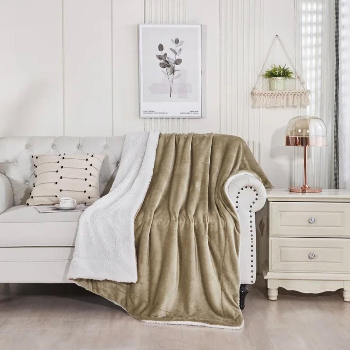 GENERICO - Frazada Manta Plush Sherpa Extra suave 200x230cm