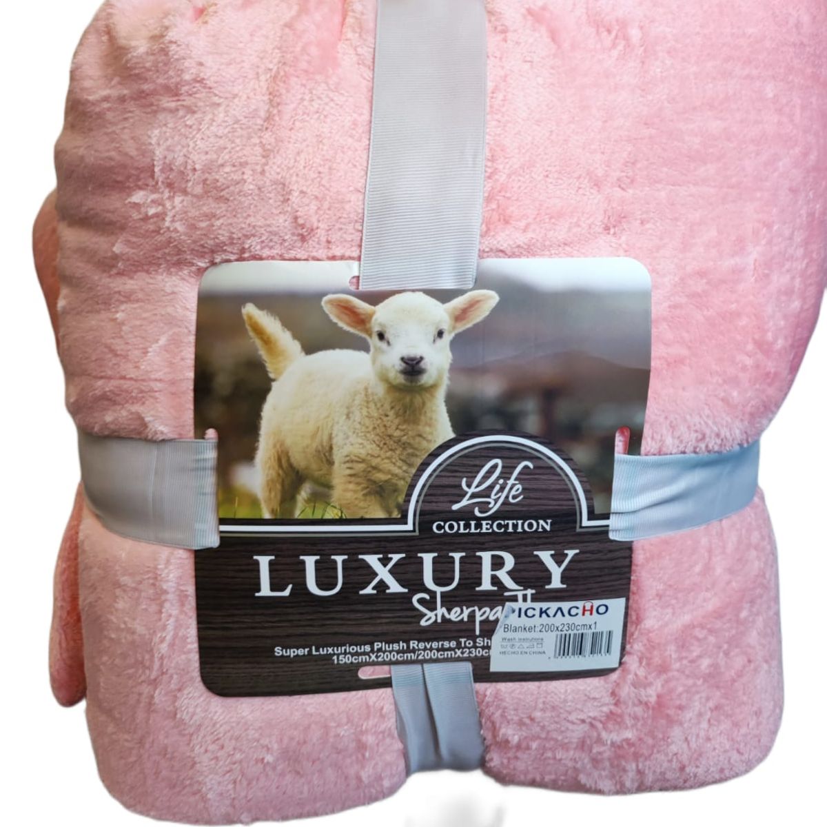 GENERICO - Frazada Plush con Sherpa Chiporro Reversible 2plazas