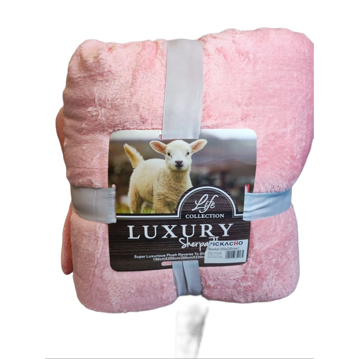 GENERICO - Frazada Plush con Sherpa Chiporro Reversible 2plazas