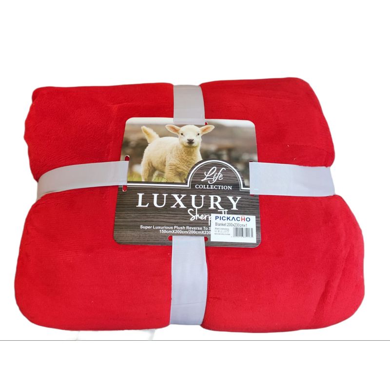 GENERICO - Frazada Plush con Sherpa Chiporro Reversible 2plazas