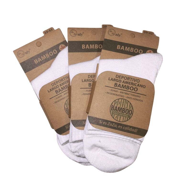 GARSIL - Calcetín  Largo  Bambú Negro Deportivos Pack 3