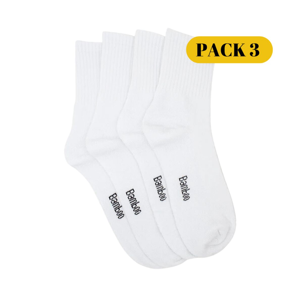GARSIL - Calcetín  Largo  Bambú Negro Deportivos Pack 3