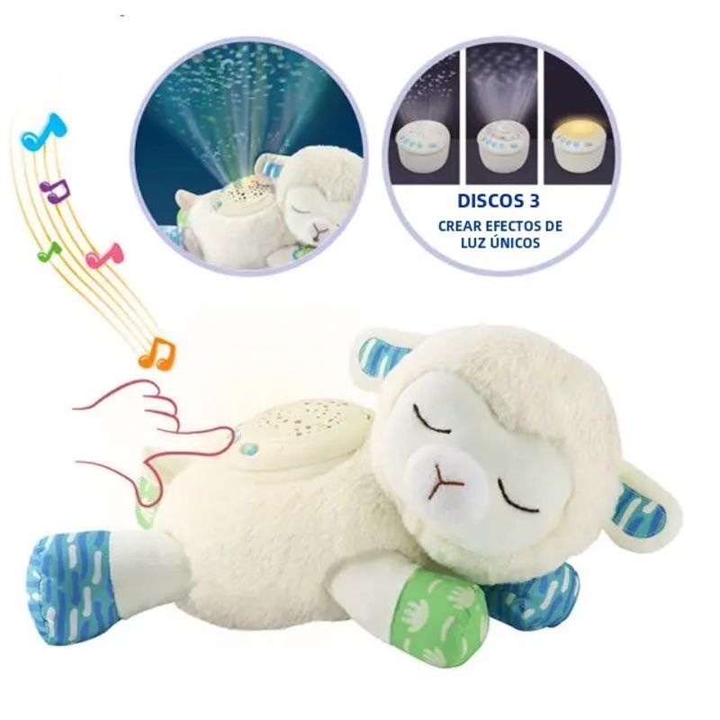 GENERICO - Peluche Oveja Proyector Música Y Luces Espanta Cuco Bebe