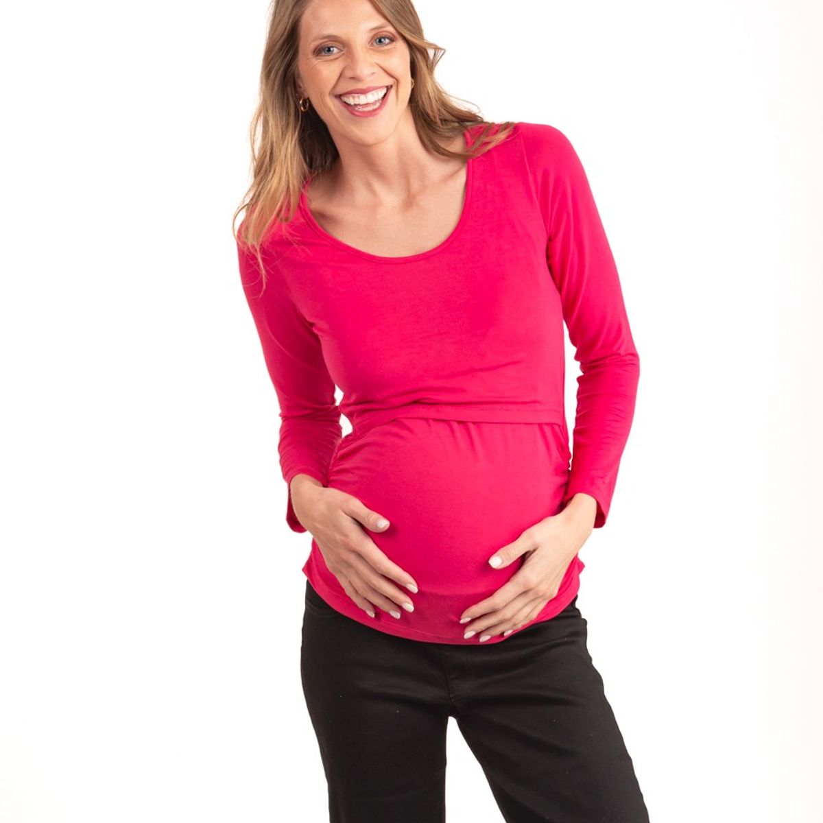 MADREMIA - Polera Maternal Lactancia Carmen Fucsia Madremía