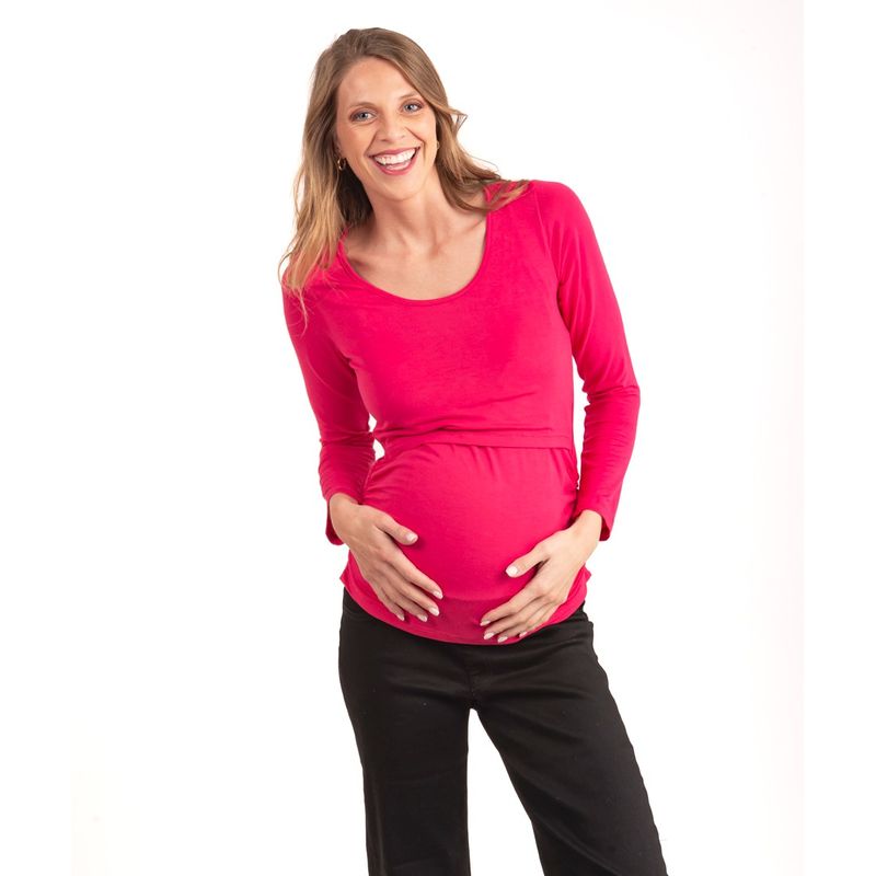 MADREMIA - Polera Maternal Lactancia Carmen Fucsia Madremía