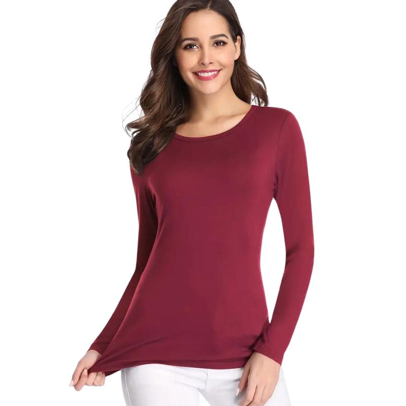 GARSIL - Camiseta mujer manga larga - cuello redondo Ultratermico