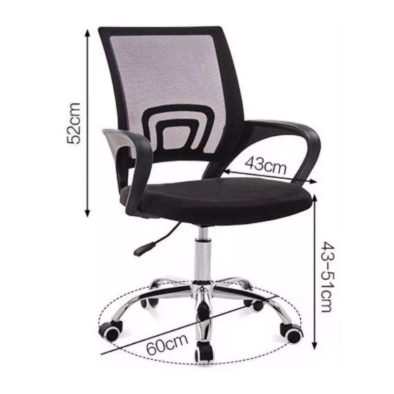 DALI - Silla de escritorio  ergonómica negra con tapizado de malla