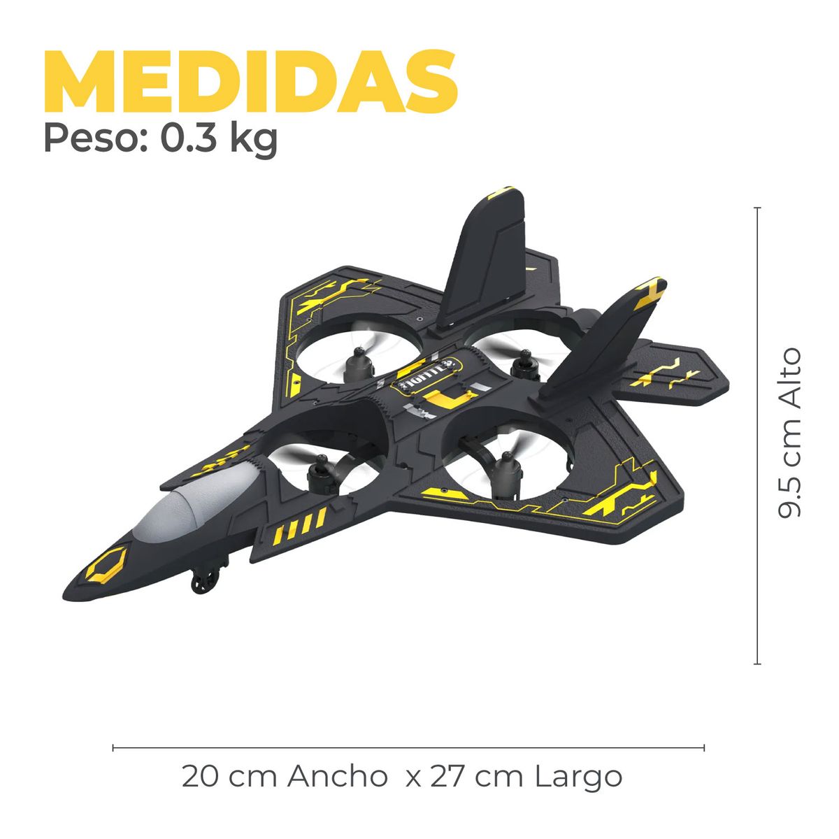 ALPHA - Avion Dron Jet  X24 a Control Remoto Sensor De Gravedad 360º