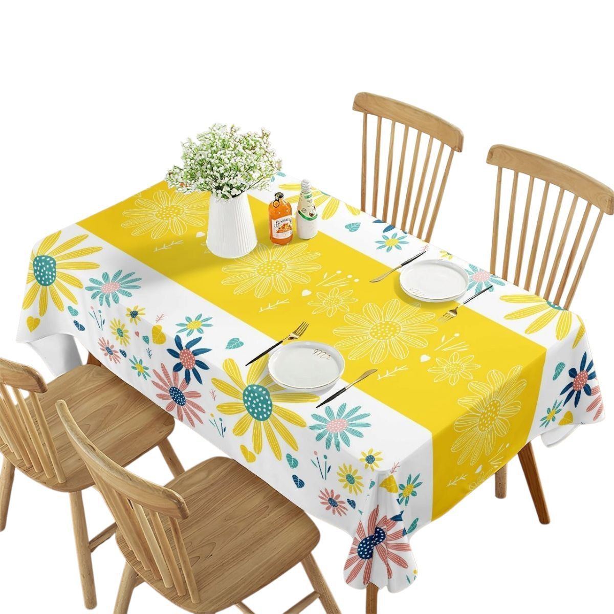 GENERICO - Mantel De Mesa Rectangular Impermeable Estampado Medida 140cm x 220cm