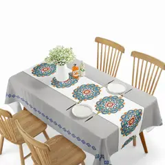 GENERICO - Mantel De Mesa Rectangular Impermeable Estampado Medida 140cm x 220cm