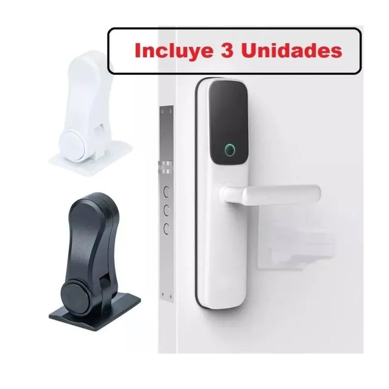 ATLAS - Pack 3 Seguros Traba Manillas Puertas Niños 180 Grados
