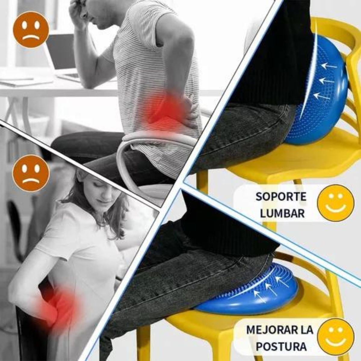 GENERICO - Cojin Disco Propiocepcion Equilibrio Estabilidad Yoga  34cm