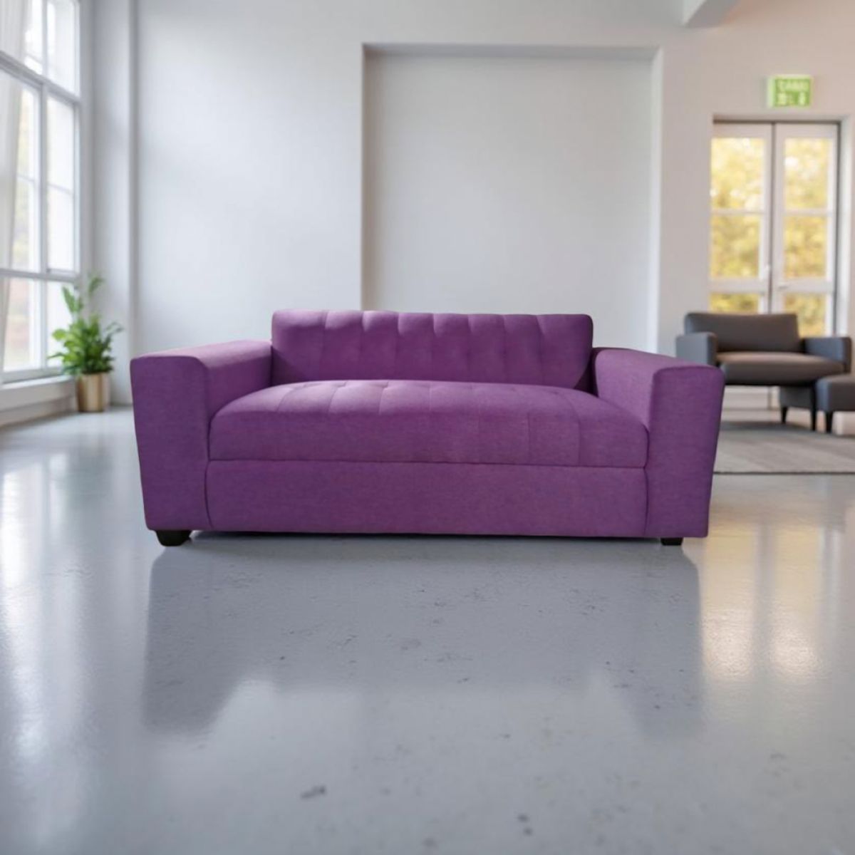 MUEBLES NEW - SOFA TRES CUERPOS MORADO LINO.