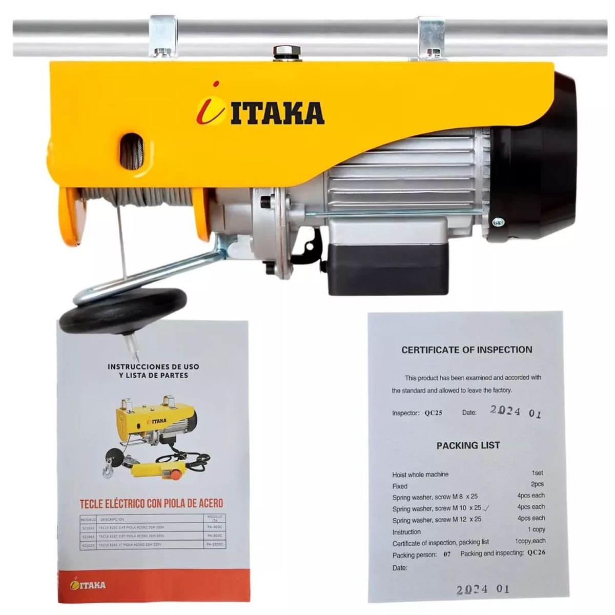 GENERICO - Tecle Electrico Winche 1000 Kg Certificado Itaka