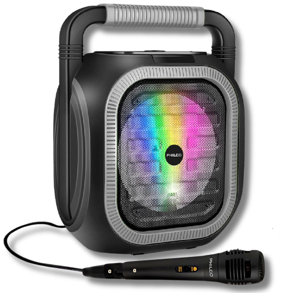 PHILCO - Parlante Karaoke RGB Bluetooth + Microfono + Radio FM 765GR