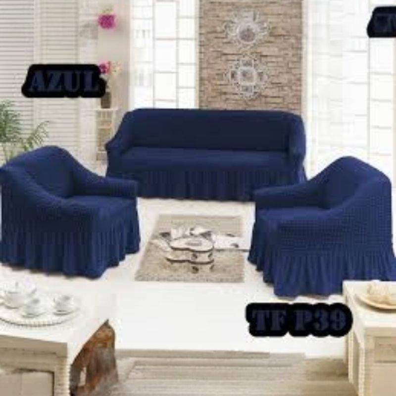ANGELES DEL HOGAR - CUBRESILLONES FUNDAS PARA SOFA TURCOS JUEGO COMPLETO 3+1+1.