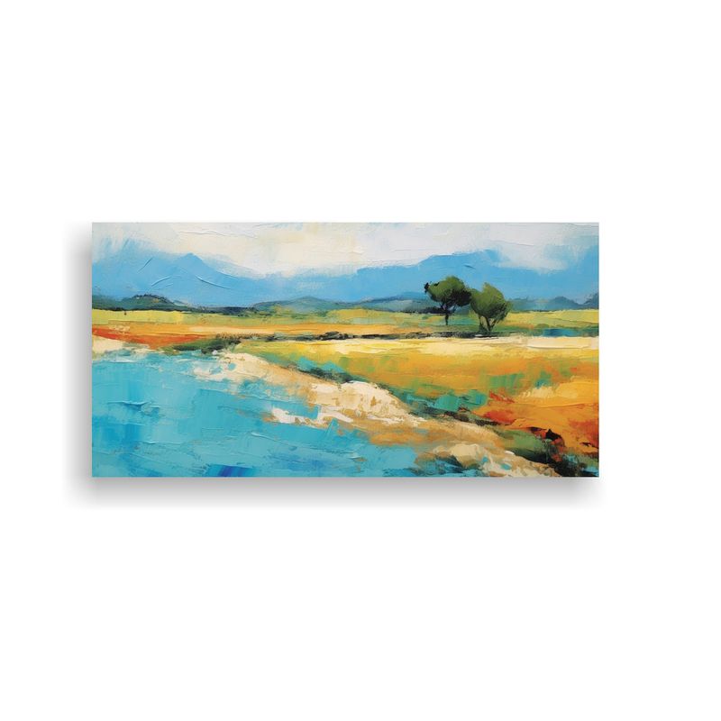 GENERICO - Pintura Decorativa Vintage De Costa Con Olas, 60x30 Cm