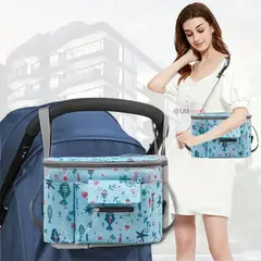 UTILISIMO - Bolso Maternal Mochila Para Coche Pañalera Bebé Mamá Azul