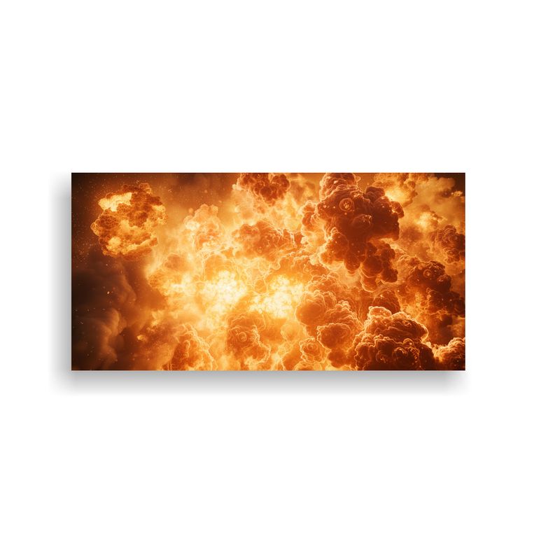 GENERICO - Pintura Mural Vintage: Explosión De Fuego 60x30 Cm