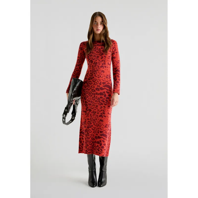 SCALPERS - Vestido Punto Doble Print