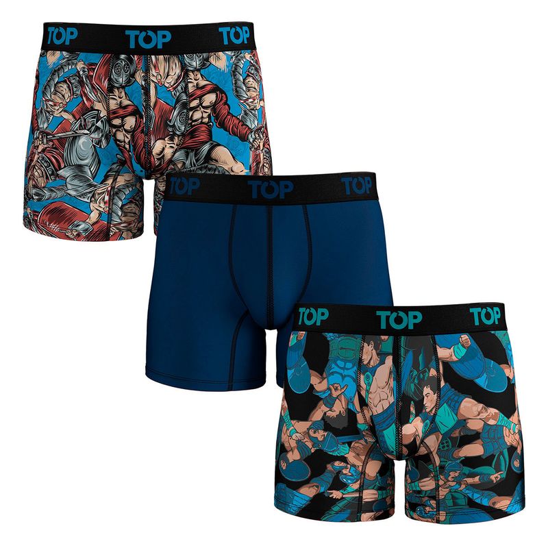 TOP - Bóxer Medio Algodón Pack 3 Guerreros - Gladiadores C4 Top