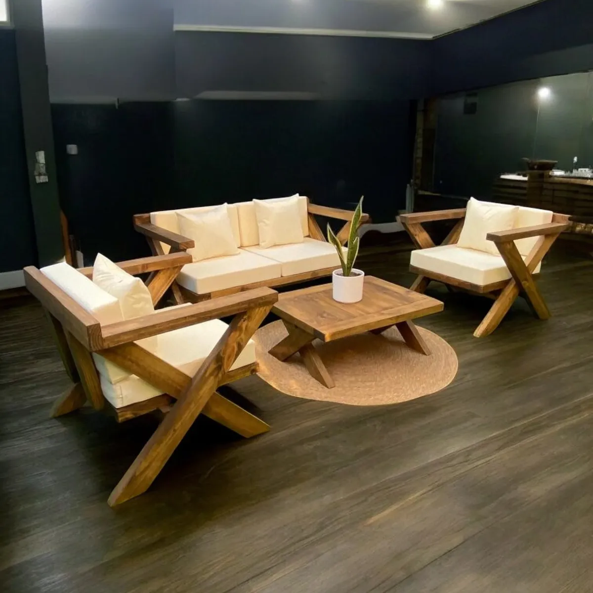 MIARUSTE - TERRAZA RÚSTICA MIARUSTE MODELO EQUIS 4 CUERPOS COLOR ROBLE/CRUDO