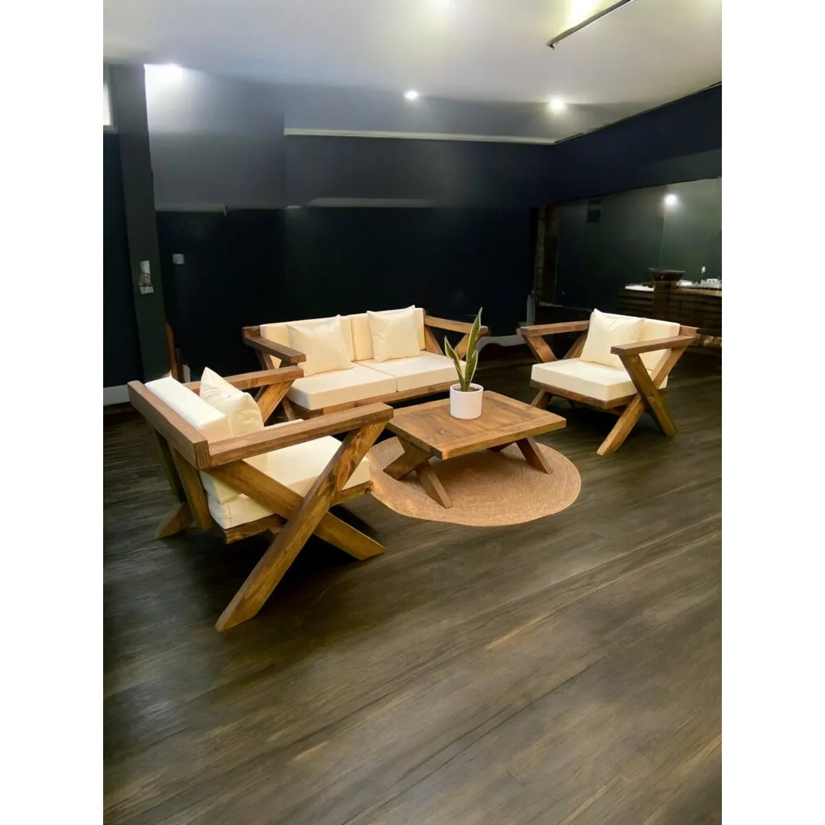 MIARUSTE - TERRAZA RÚSTICA MIARUSTE MODELO EQUIS 4 CUERPOS COLOR ROBLE/CRUDO