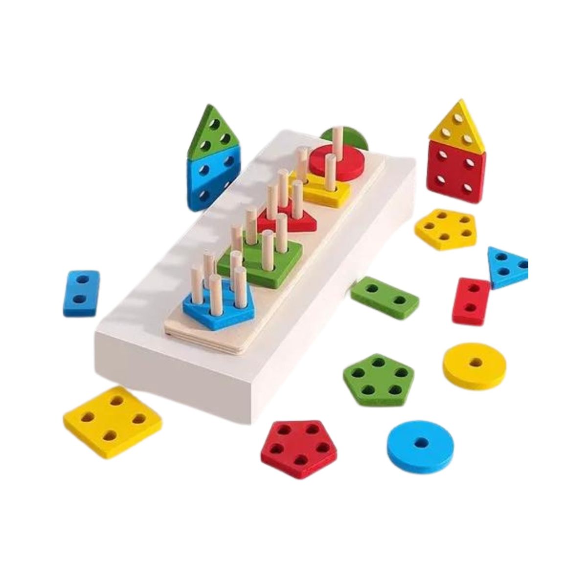 GENERICO - Juguete Madera Niños Encaje Didáctico Apilable Montessori