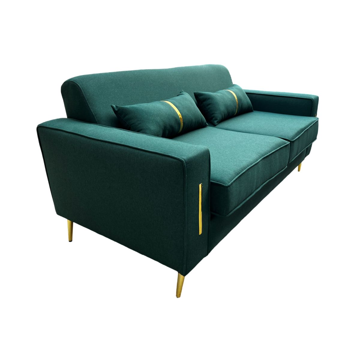 MUEBLES NEW - SOFA PARIS TRES CUERPOS VERDE ESMERALDA LINO.