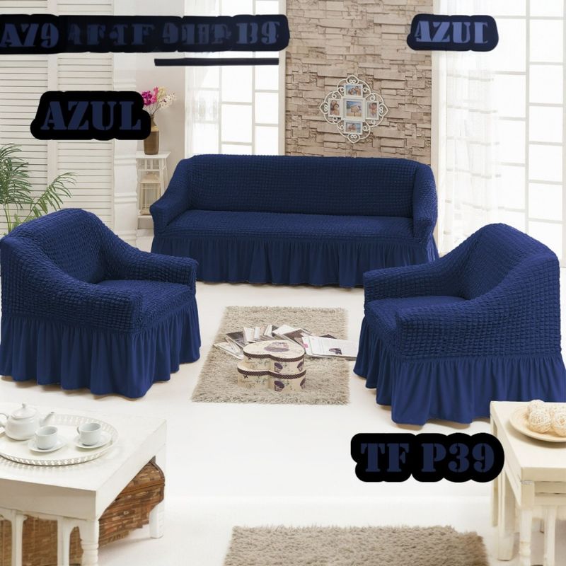 ANGELES DEL HOGAR - CUBRESILLONES FUNDAS PARA SOFA TURCOS JUEGO COMPLETO 3+1+1