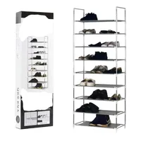 Zapatero Estante 27 Pares 9 Niveles Metálica Y Plástico Color Plateado