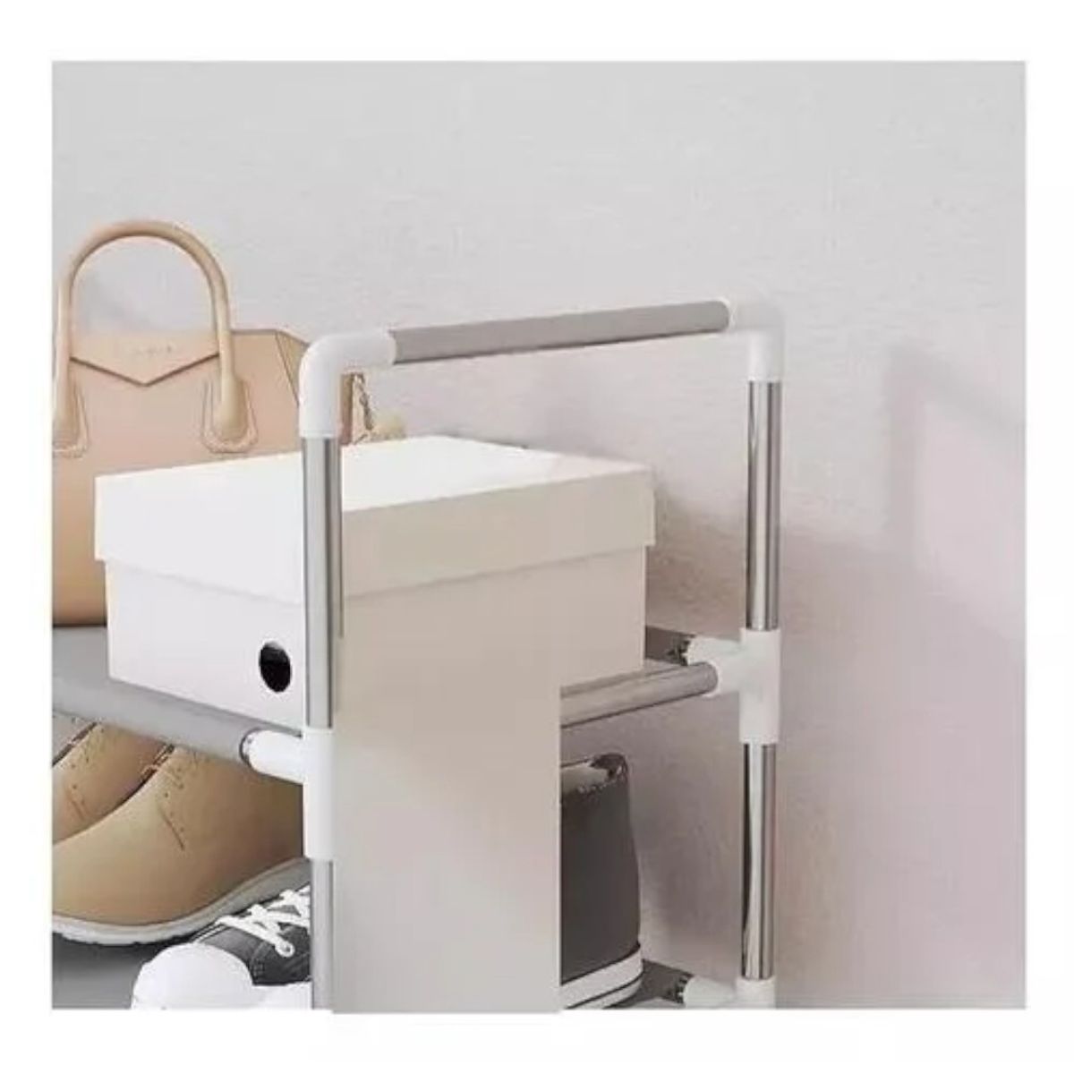 GENERICO - Zapatero Estante 27 Pares 9 Niveles Metálica Y Plástico Color Plateado